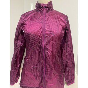 W's Med BROOKS Run Happy Burgundy Track Zip Lightweight/Wind Resist Jacket